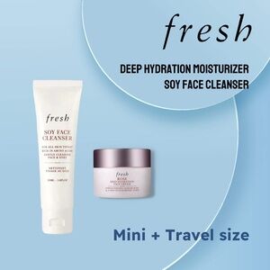 🆕 *NEW* FRESH | MINI/TRAVEL | Soy 
 Face Cleanser & Deep Hydration Moisturizer